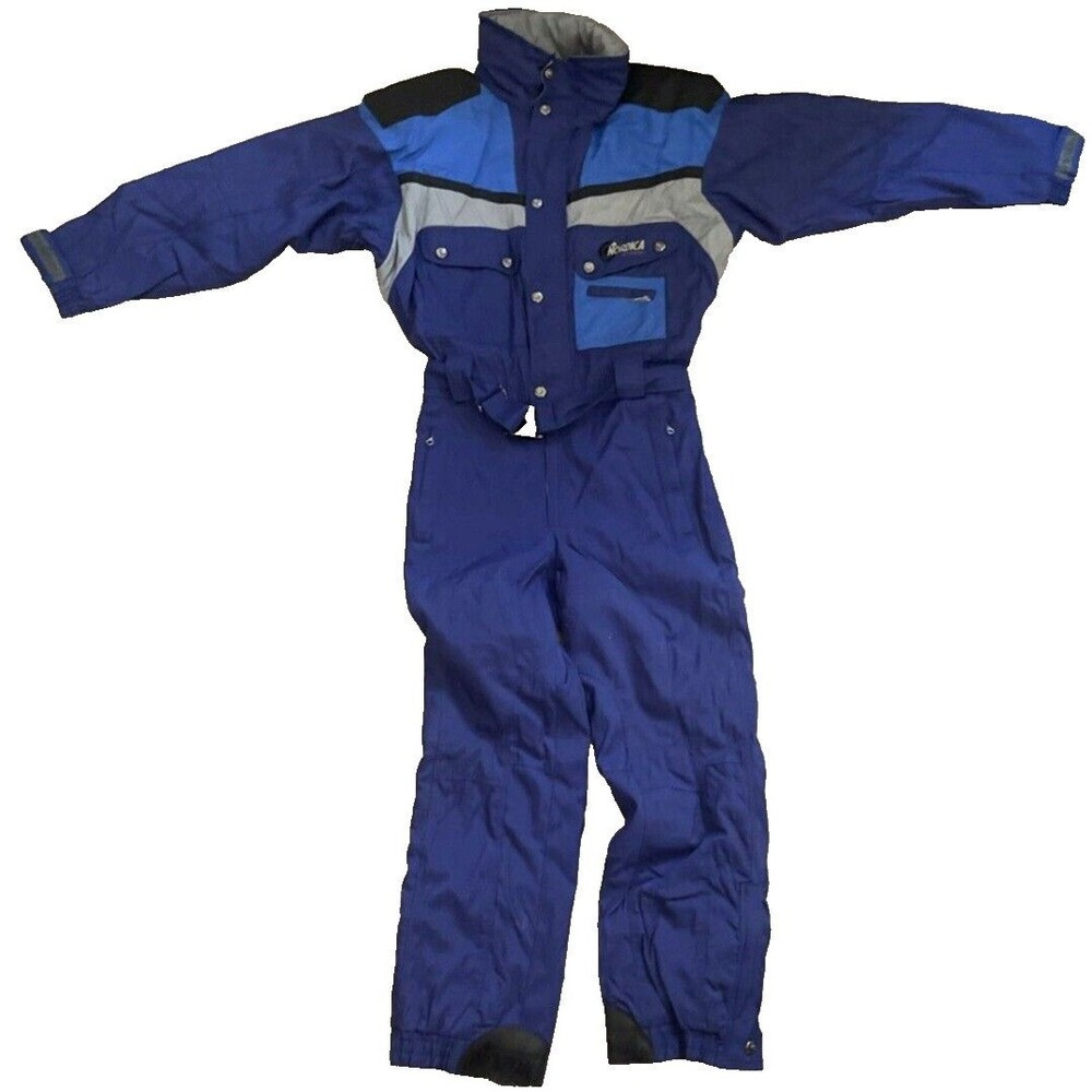 VTG Nordica Syntech Ski Suit Purple Snowsuit One Piece Snow Bib Womens Size S/P